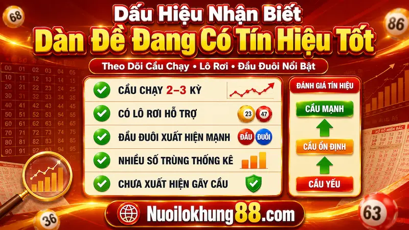 Dấu hiệu nhận biết dàn đề đang có tín hiệu tốt theo cầu chạy lô rơi và thống kê đầu đuôi miền Bắc