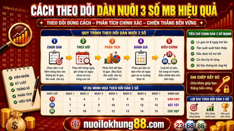 cách theo dõi dàn nuôi 3 số mb hiệu quả