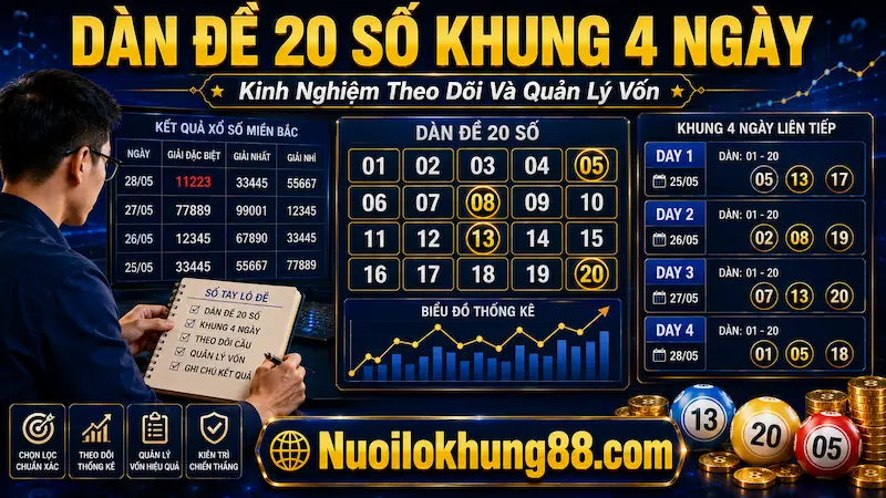 dàn đề 20 số khung 4 ngày và cách theo dõi hiệu quả