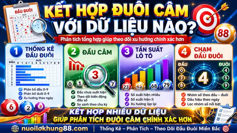 Kết hợp đuôi câm với thống kê đầu đuôi, đầu câm, tần suất lô tô và chạm đầu đuôi miền Bắc