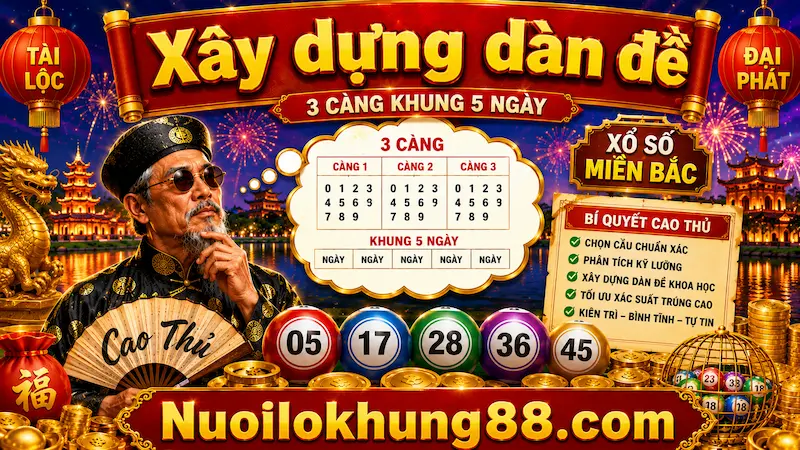 Cao thủ chia sẽ cách xây dựng dàn đề ba càng khung 5 ngày hiệu quả