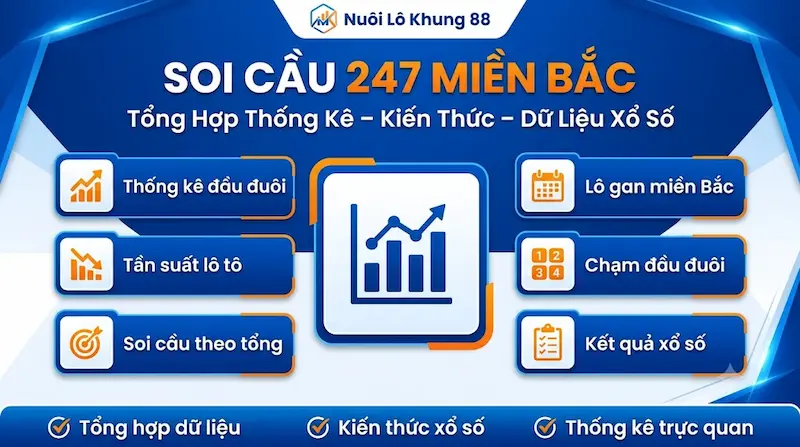 Soi cầu 247 miền Bắc tổng hợp thống kê đầu đuôi, tần suất lô tô, thống kê tổng và kiến thức xổ số