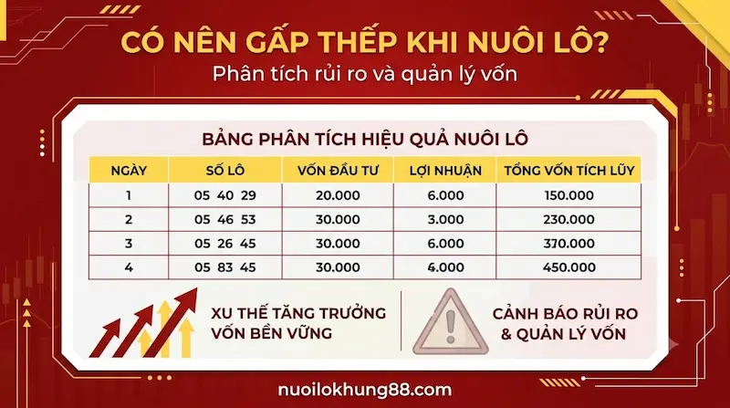 Có nên gấp thếp khi nuôi lô và những rủi ro về vốn