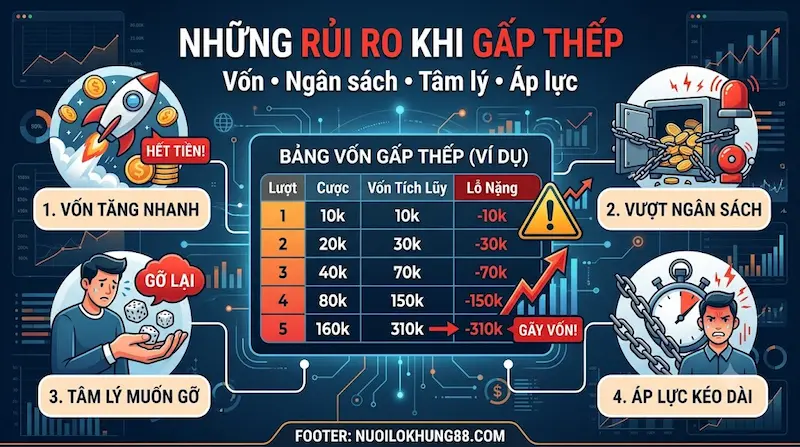 Những rủi ro khi gấp thếp về vốn và tâm lý
